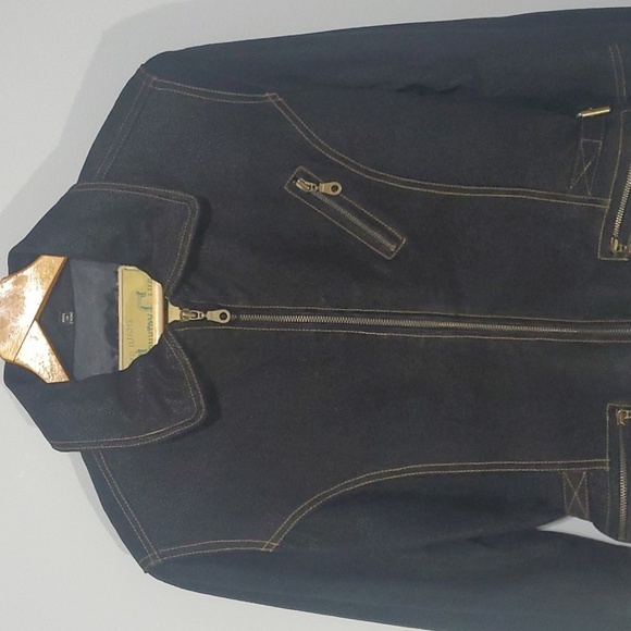 Lloyd Elliot's country club jacket women's size small black Leather Type zipper - Picture 3 of 16